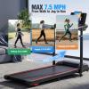 image:imageANCHEER 15 Incline Walking Pad Treadmill with Desk Workstation amp Adjustable Height Portable Treadmills for Home 450 lbs Weight Capacity 35HP Quiet Walking Pad with Desk Installation in 4 StepsClassic Black Red