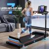 image:imageANCHEER 15 Incline Walking Pad Treadmill with Desk Workstation amp Adjustable Height Portable Treadmills for Home 450 lbs Weight Capacity 35HP Quiet Walking Pad with Desk Installation in 4 StepsClassic Black Red