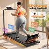 image:imageANCHEER Treadmill with 1215 Incline Folding Walking Pad with Handle Bar 320450lb Capacity Under Desk Foldable 35HP Treadmills for HomeOfficeGymInstallationFreeBBlackk