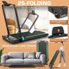 image:imageANCHEER Treadmill with 1215 Incline Folding Walking Pad with Handle Bar 320450lb Capacity Under Desk Foldable 35HP Treadmills for HomeOfficeGymInstallationFreeIron black