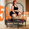 image:imageANCHEER Foldable Rebounder Trampoline for AdultsKids with Resistance Bands and Bungees 4048 Indoor amp Outdoor Mini Trampoline with Bar and Safety PaddingDeep Red