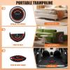 image:imageANCHEER Foldable Rebounder Trampoline for AdultsKids with Resistance Bands and Bungees 4048 Indoor amp Outdoor Mini Trampoline with Bar and Safety PaddingDeep Red