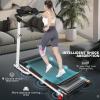 image:imageANCHEER 2025 Premium Treadmill  35HP Treadmills 450 LBS Weight Capacity 3Level Incline Foldable Design Adjustable Height with Desk amp Pulse Sensor  Perfect for Home Office amp Family WorkoutsClassic Gray White