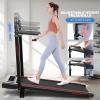 image:imageANCHEER Treadmill with Desk Workstationamp Adjustable Height 8 in 1 Folding Treadmill with 12 Incline35HP Walking Pad for Home 450lbs Weight CapacityUltraQuiet3 Type ControlInstallationFreeBlack Red