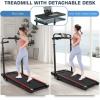 image:imageANCHEER Treadmill with Desk Workstationamp Adjustable Height 8 in 1 Folding Treadmill with 12 Incline35HP Walking Pad for Home 450lbs Weight CapacityUltraQuiet3 Type ControlInstallationFreeBlack Red