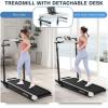 image:imageANCHEER Treadmill with Desk Workstationamp Adjustable Height 8 in 1 Folding Treadmill with 12 Incline35HP Walking Pad for Home 450lbs Weight CapacityUltraQuiet3 Type ControlInstallationFreeClassic white