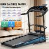 image:imageMultifunctional Folding Treadmill with SitUp amp Incline 35 HP Portable Running Treadmills for Home 350 LBS Weight Capacity Smart LCD Display with Heart Rate Monitor amp Body Fat MeasurementDark Black