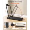 image:imageTreadmill with Foot MassageVibration Massage  Walking Pad Treadmill with Incline Foldable Walking Pad with Handle Bar 35HP Portable Folding Treadmills for HomeOfficeUpgraded Dark Black
