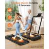 image:imageTreadmill with Foot MassageVibration Massage  Walking Pad Treadmill with Incline Foldable Walking Pad with Handle Bar 35HP Portable Folding Treadmills for HomeOfficeUpgraded Dark Black