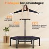 image:imageANCHEER 50 Trampoline  Rebounder Trampoline for Adults with T Bar Exercise Trampoline Max Load 500lbs Adjustable Handle Mini Trampolines with Bungees Stable amp QuietIndoor OutdoorGym WorkoutProPurple