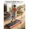 image:imageANCHEER Walking Pad Treadmill with 12 Incline 30HP Foldable Treadmill with Handle Bar 16 Wide Belt 320 LBS Capacity Portable Quiet Compact Treadmills for HomeOfficeBlackPink