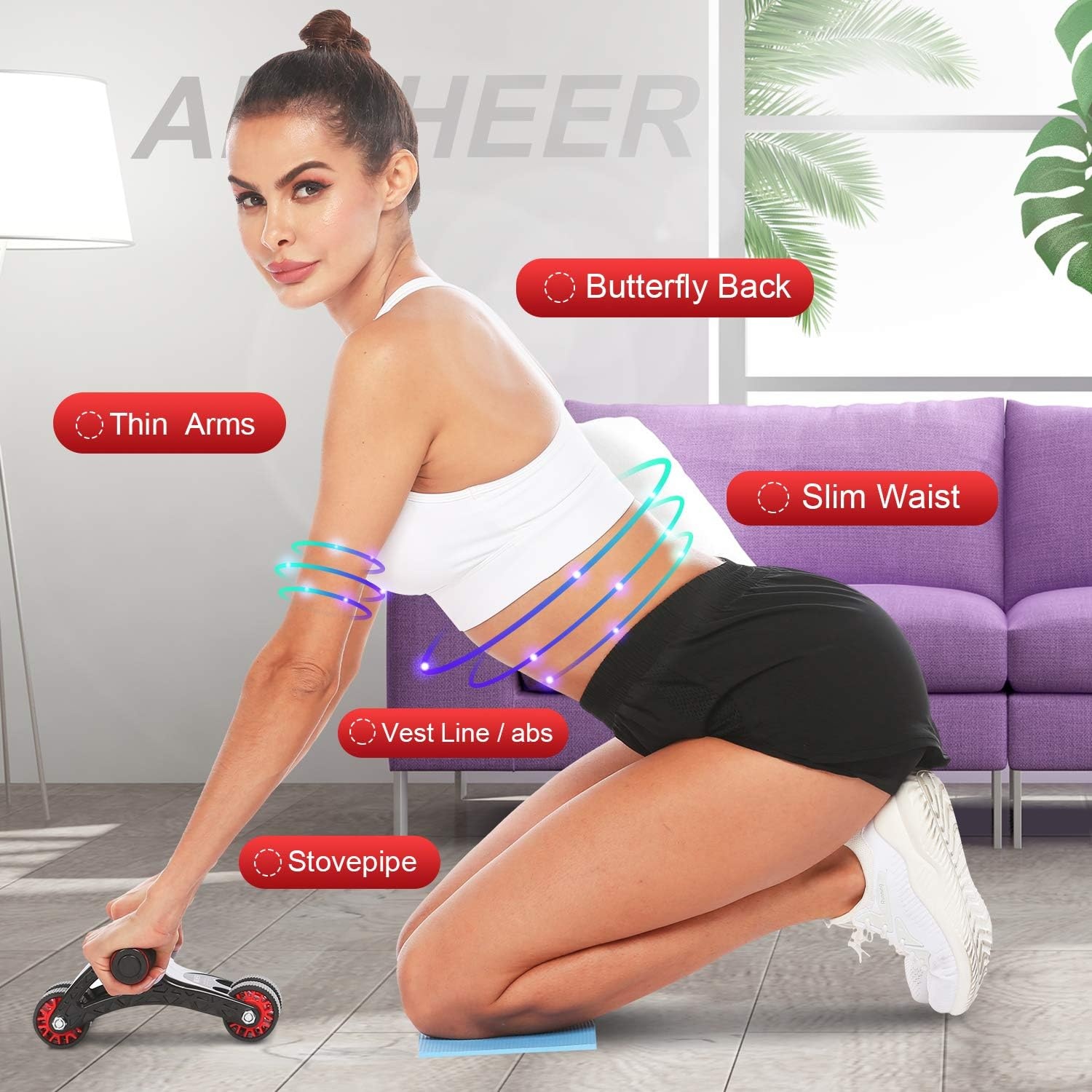image:imageANCHEER AB Roller for ABS WorkoutAb Roller Wheel Exercise Equipment for Core WorkoutAb Workout Equipment for Abdominal ExercisePerfect Home Gym Equipment for Men Women Abdominal Exercise