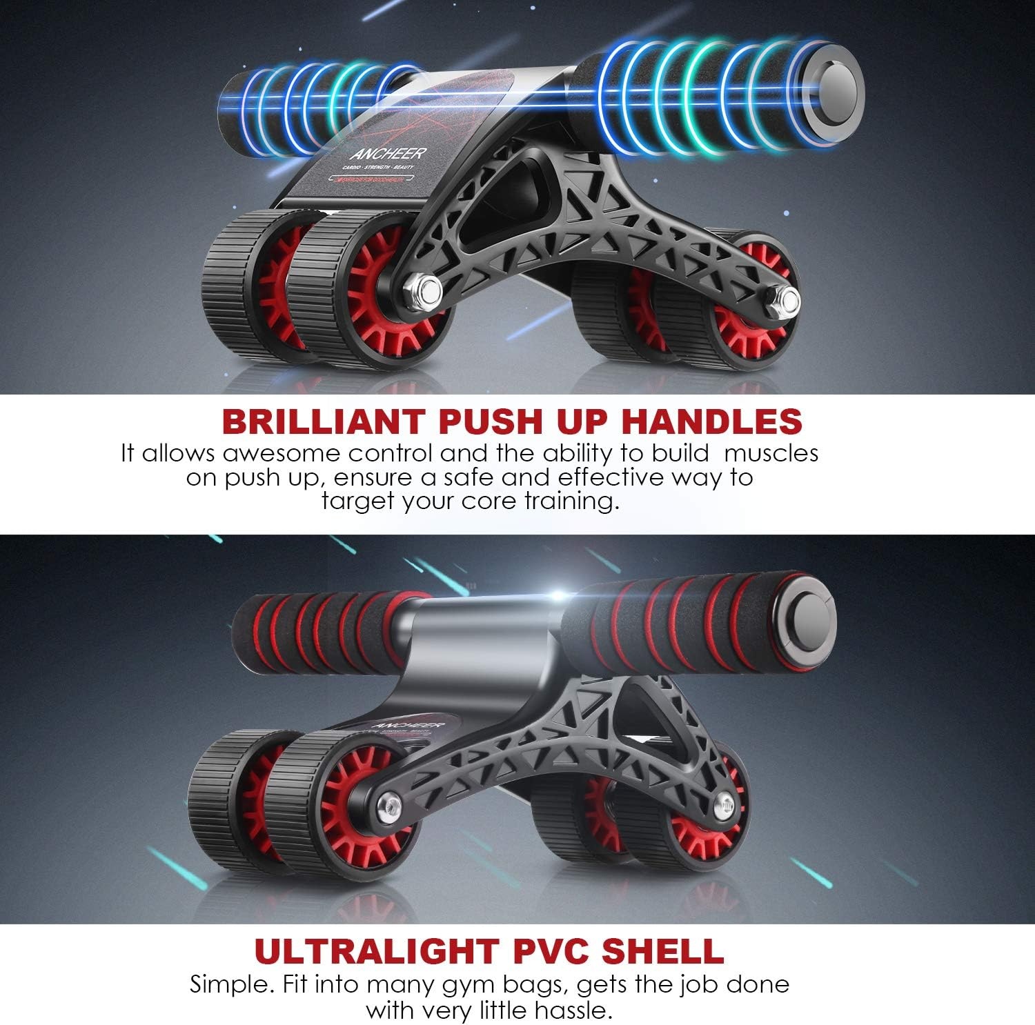 image:imageANCHEER AB Roller for ABS WorkoutAb Roller Wheel Exercise Equipment for Core WorkoutAb Workout Equipment for Abdominal ExercisePerfect Home Gym Equipment for Men Women Abdominal Exercise
