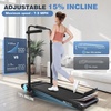 image:imageANCHEER Walking Pad with 15 Incline Foldable Treadmills for Home with Handle Bar amp Desk Quiet 35HP Under Desk Treadmill 75 MPH Portable Walking Pad Treadmill with LED Display 400 LBS CapacityMidnight Black