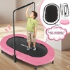 image:imageANCHEER Trampoline for Kids Toddler Trampoline Indoor Sports and Outdoor Games 56 Kids Rebounder 220LBS Capacity with Adjustable Safety Handrail Foldable Jumper for Boys and GirlsPinkBlack