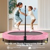 image:imageANCHEER Trampoline for Kids Toddler Trampoline Indoor Sports and Outdoor Games 56 Kids Rebounder 220LBS Capacity with Adjustable Safety Handrail Foldable Jumper for Boys and GirlsPinkBlack