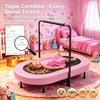 image:imageANCHEER Trampoline for Kids Toddler Trampoline Indoor Sports and Outdoor Games 56 Kids Rebounder 220LBS Capacity with Adjustable Safety Handrail Foldable Jumper for Boys and GirlsPinkBlack